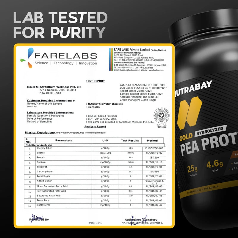 Nutrabay Gold Pea Protein - 1 kg (2.2 lb), Rich Chocolate Creme
